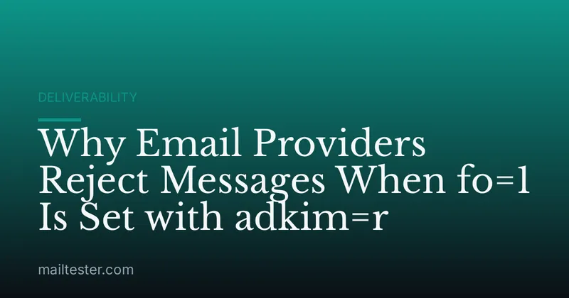 Why Email Providers Reject Messages When fo=1 Is Set with adkim=r