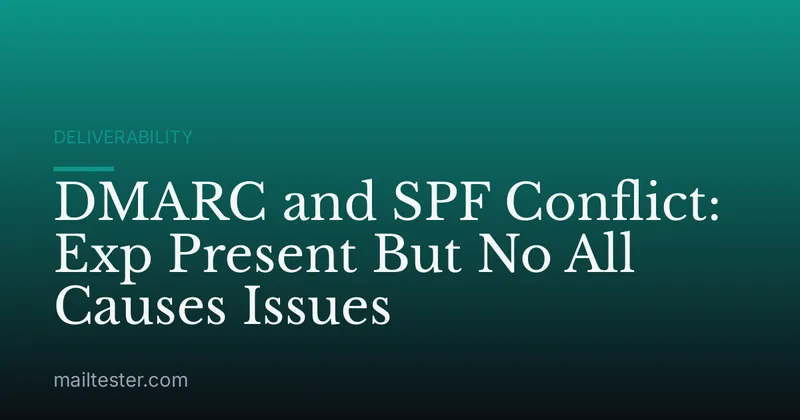 DMARC and SPF Conflict: Exp Present But No All Causes Issues