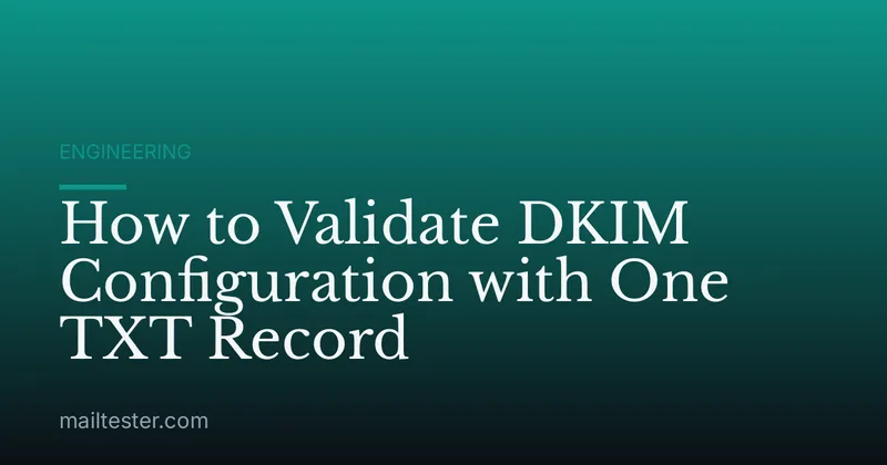 How to Validate DKIM Configuration with One TXT Record