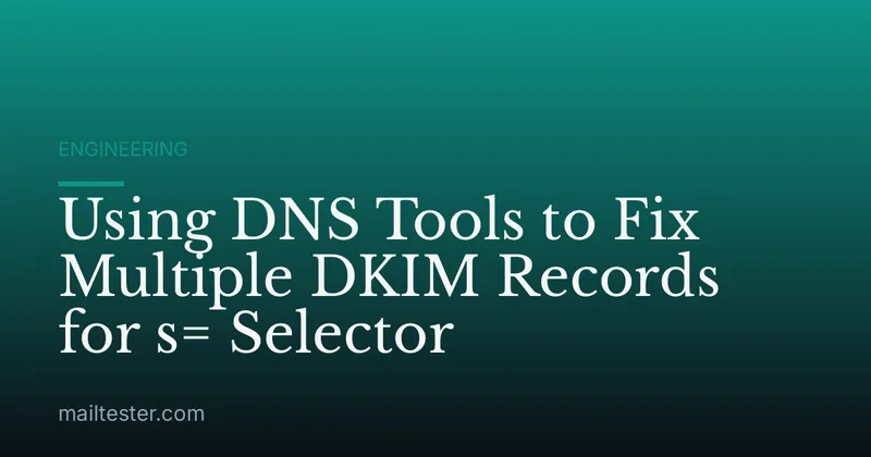 Using DNS Tools to Fix Multiple DKIM Records for s= Selector
