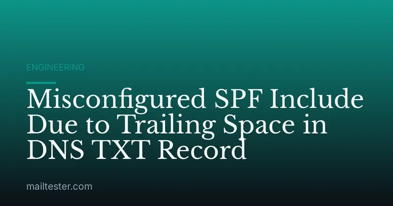 Misconfigured SPF Include Due to Trailing Space in DNS TXT Record