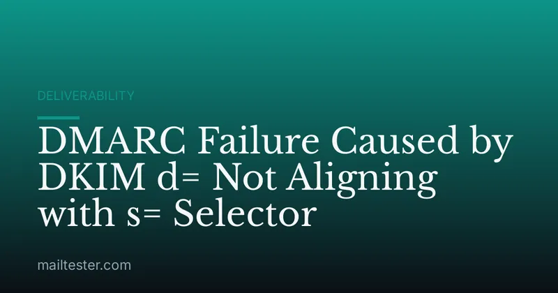 DMARC Failure Caused by DKIM d= Not Aligning with s= Selector
