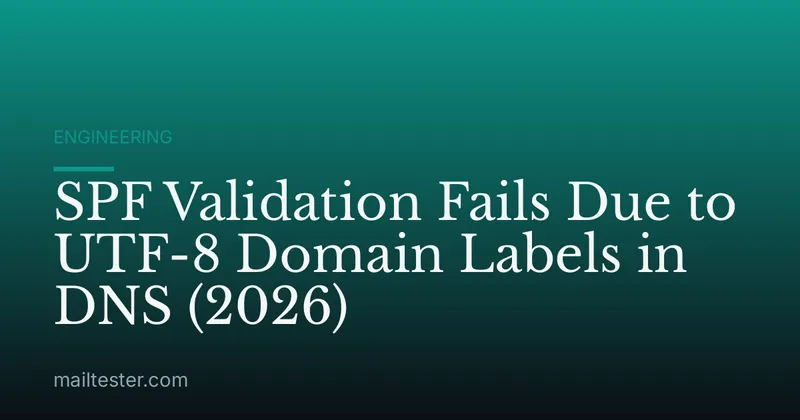 SPF Validation Fails Due to UTF-8 Domain Labels in DNS (2026)