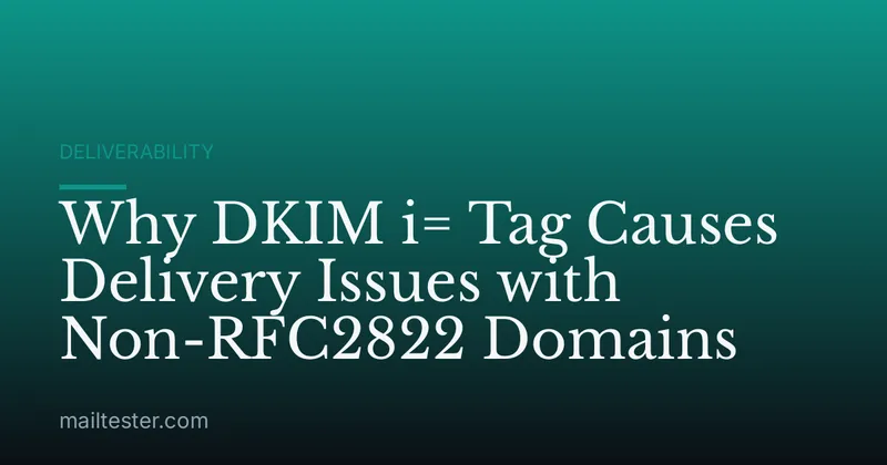 Why DKIM i= Tag Causes Delivery Issues with Non-RFC2822 Domains