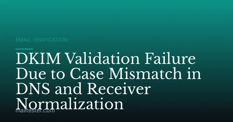 DKIM Validation Failure Due to Case Mismatch in DNS and Receiver Normalization