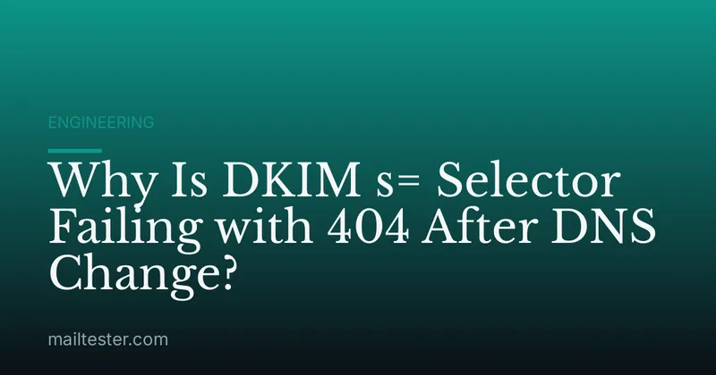 Why Is DKIM s= Selector Failing with 404 After DNS Change?