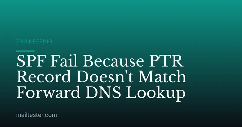 SPF Fail Because PTR Record Doesn't Match Forward DNS Lookup