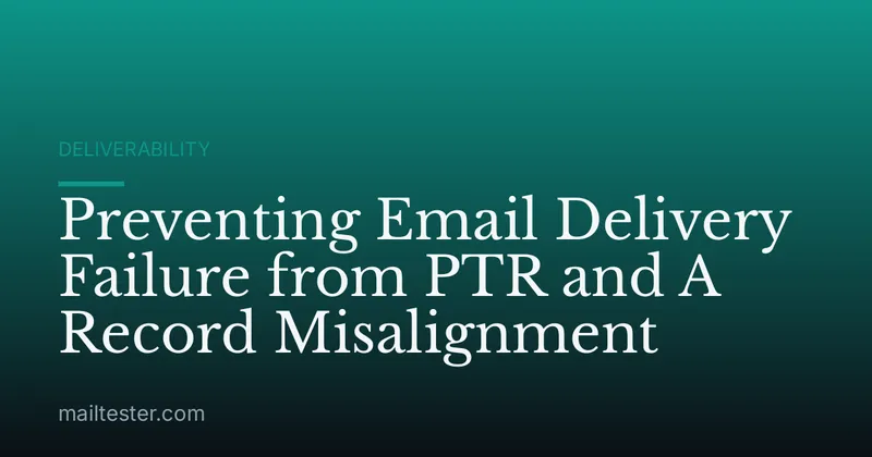 Preventing Email Delivery Failure from PTR and A Record Misalignment