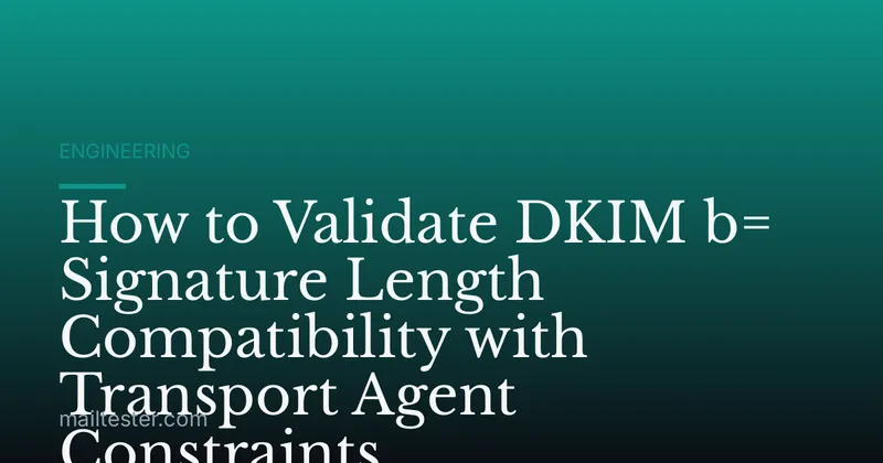 How to Validate DKIM b= Signature Length Compatibility with Transport Agent Constraints