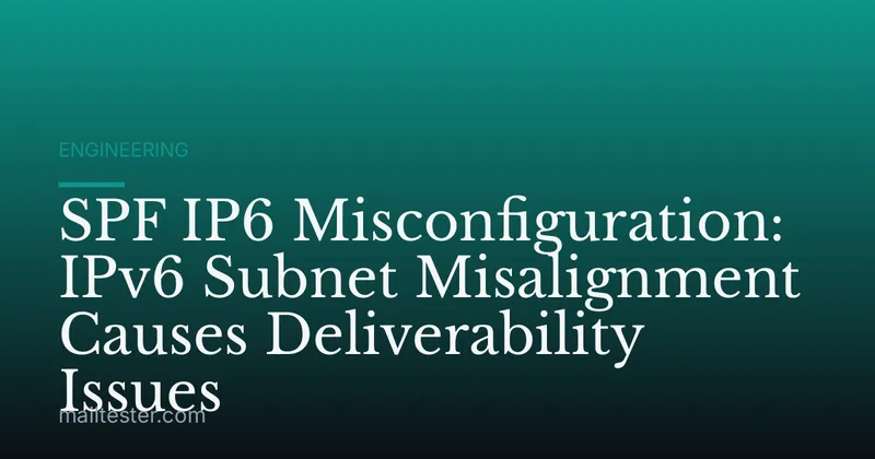 SPF IP6 Misconfiguration: IPv6 Subnet Misalignment Causes Deliverability Issues