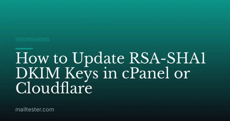 How to Update RSA-SHA1 DKIM Keys in cPanel or Cloudflare
