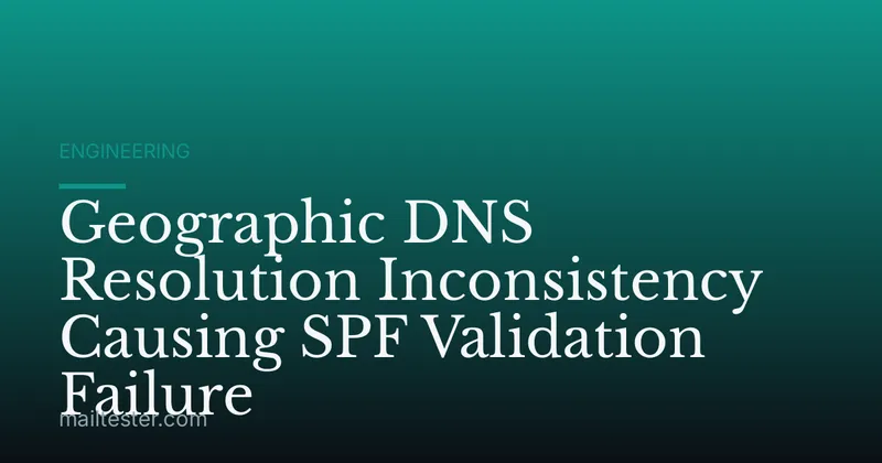 Geographic DNS Resolution Inconsistency Causing SPF Validation Failure