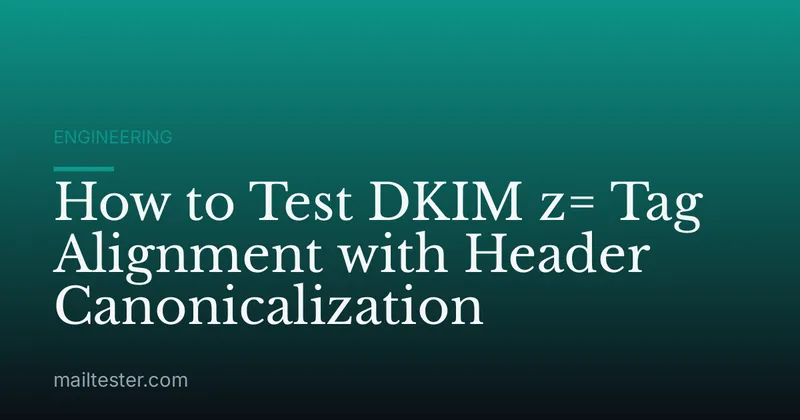 How to Test DKIM z= Tag Alignment with Header Canonicalization