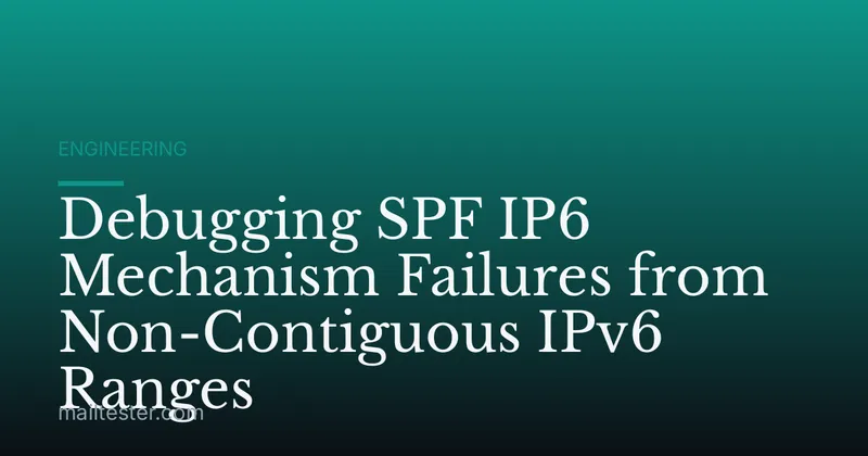 Debugging SPF IP6 Mechanism Failures from Non-Contiguous IPv6 Ranges