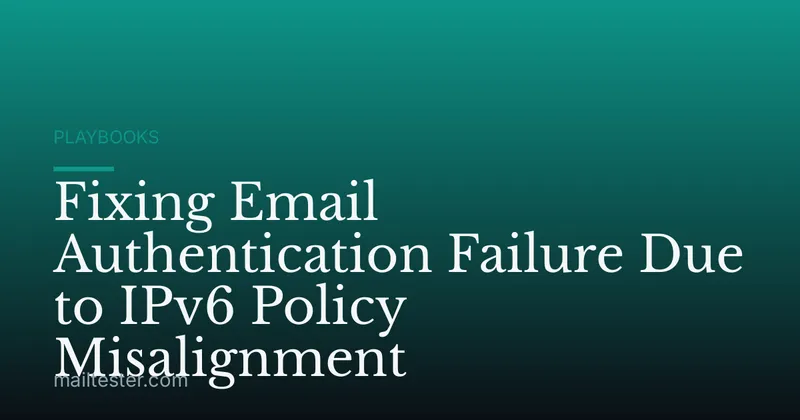 Fixing Email Authentication Failure Due to IPv6 Policy Misalignment