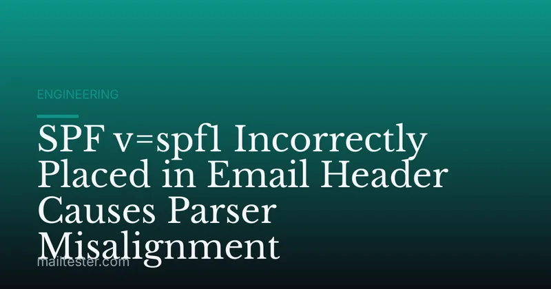 SPF v=spf1 Incorrectly Placed in Email Header Causes Parser Misalignment