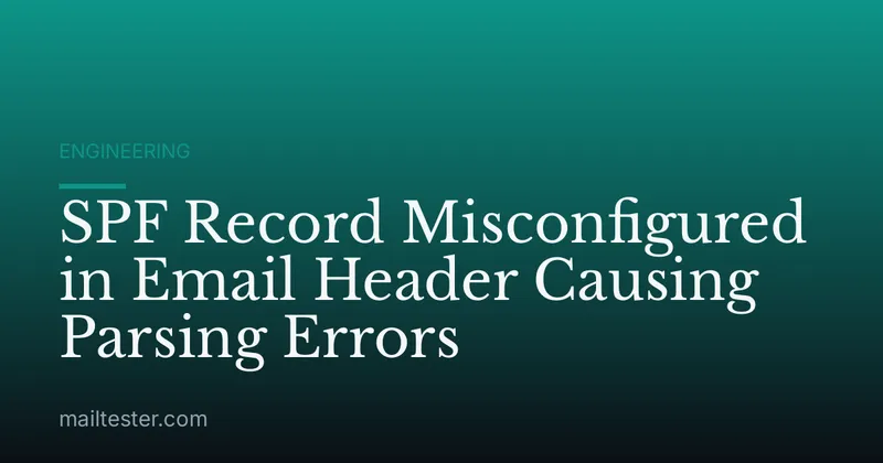 SPF Record Misconfigured in Email Header Causing Parsing Errors