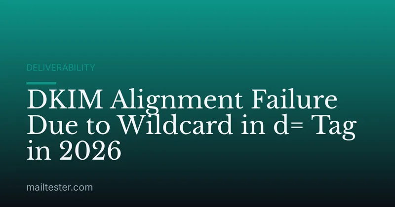 DKIM Alignment Failure Due to Wildcard in d= Tag in 2026