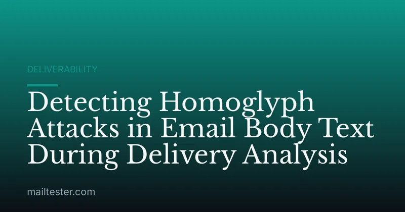 Detecting Homoglyph Attacks in Email Body Text During Delivery Analysis