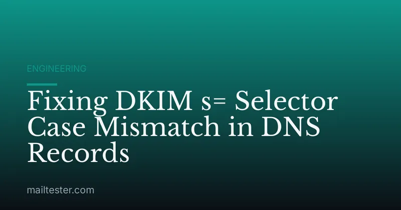 Fixing DKIM s= Selector Case Mismatch in DNS Records