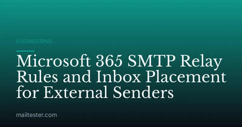 Microsoft 365 SMTP Relay Rules and Inbox Placement for External Senders
