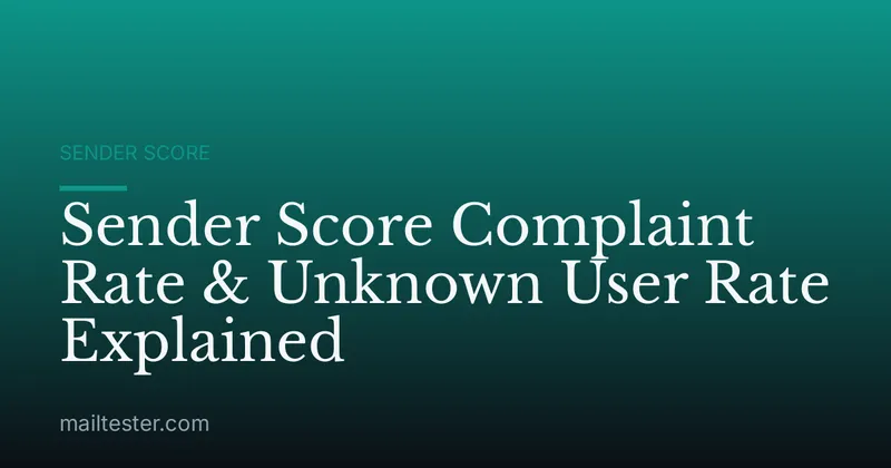 Sender Score Complaint Rate & Unknown User Rate Explained