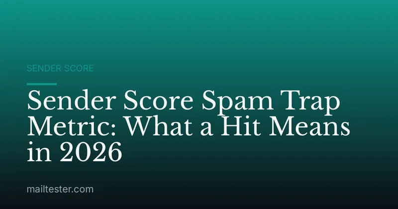 Sender Score Spam Trap Metric: What a Hit Means in 2026