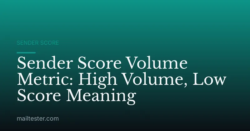 Sender Score Volume Metric: High Volume, Low Score Meaning