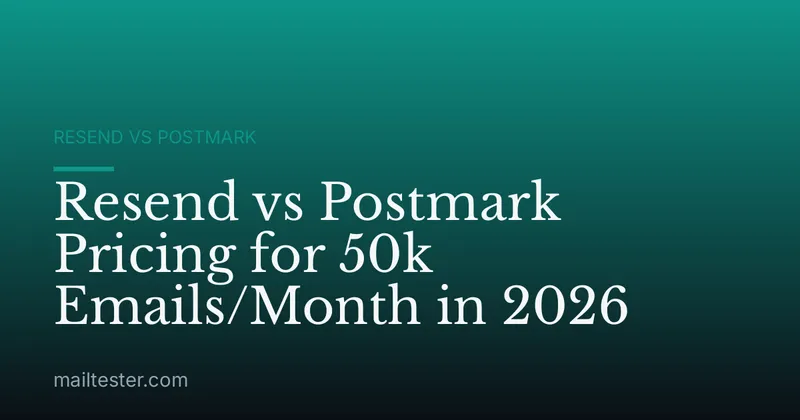 Resend vs Postmark Pricing for 50k Emails/Month in 2026