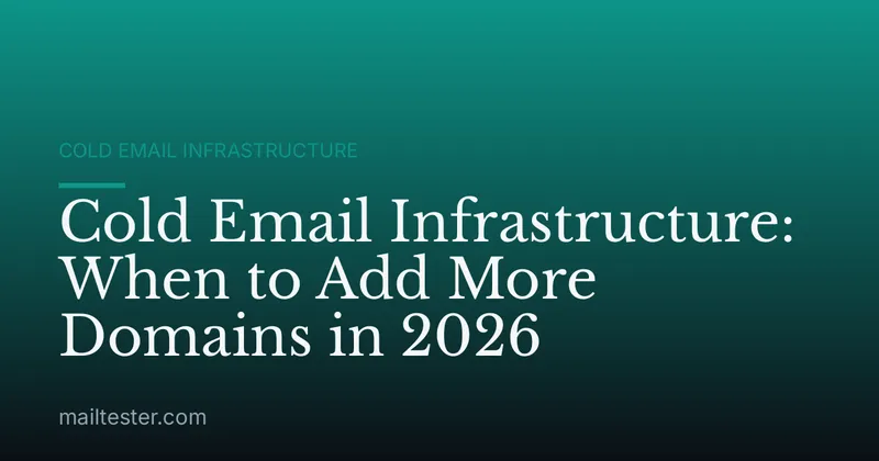 Cold Email Infrastructure: When to Add More Domains in 2026