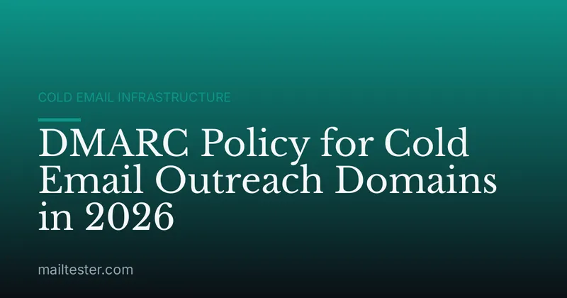 DMARC Policy for Cold Email Outreach Domains in 2026