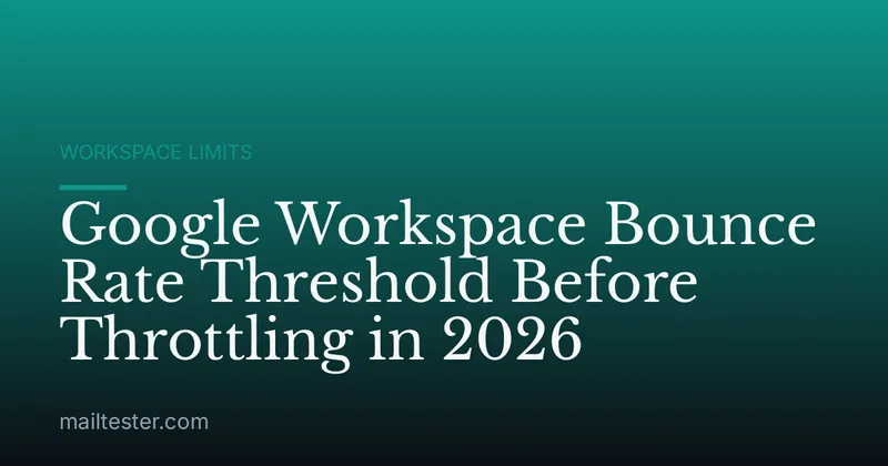 Google Workspace Bounce Rate Threshold Before Throttling in 2026