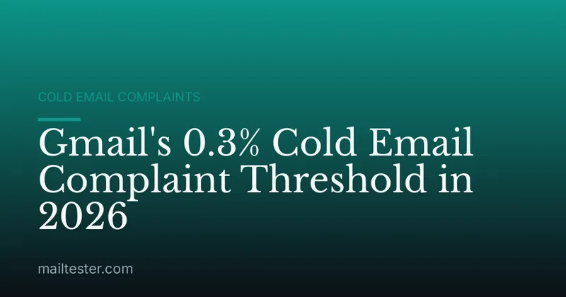 Gmail's 0.3% Cold Email Complaint Threshold in 2026
