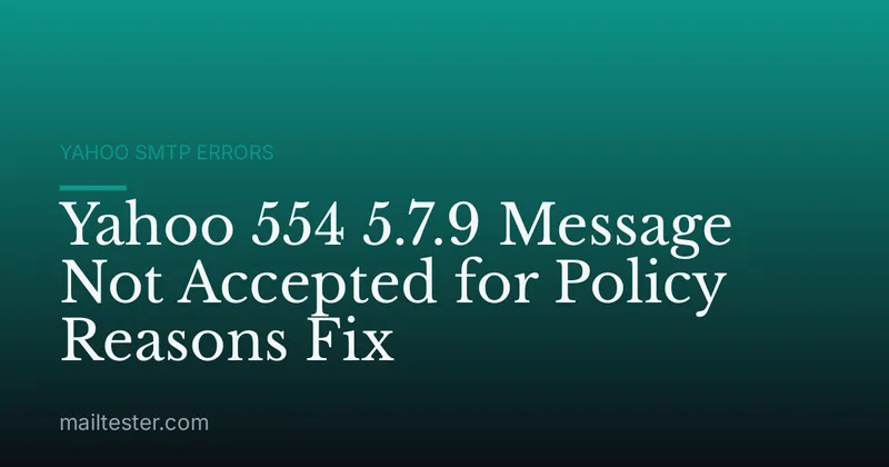 Yahoo 554 5.7.9 Message Not Accepted for Policy Reasons Fix