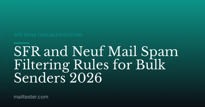 SFR and Neuf Mail Spam Filtering Rules for Bulk Senders 2026