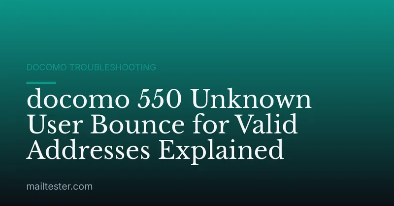 docomo 550 Unknown User Bounce for Valid Addresses Explained