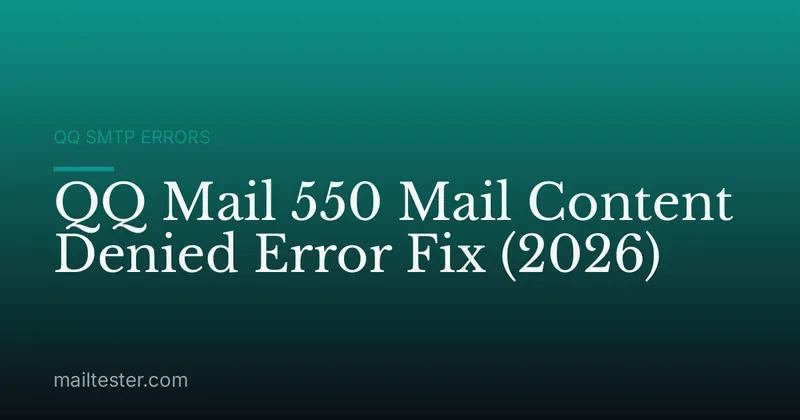 QQ Mail 550 Mail Content Denied Error Fix (2026)