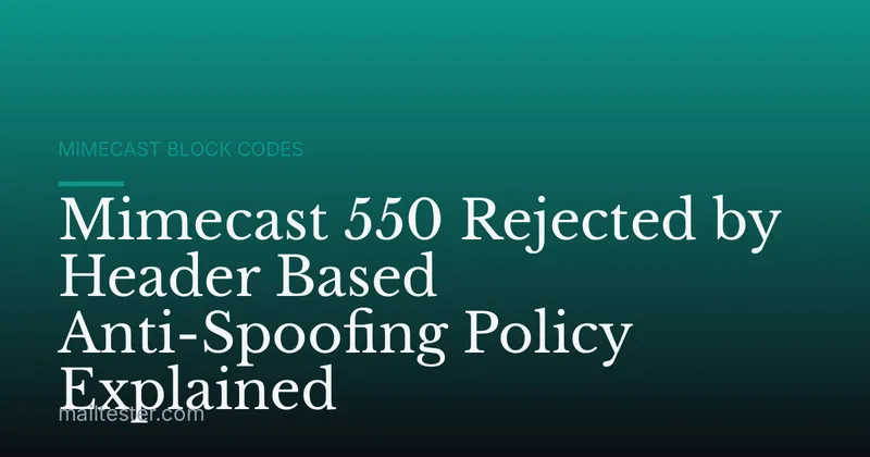 Mimecast 550 Rejected by Header Based Anti-Spoofing Policy Explained