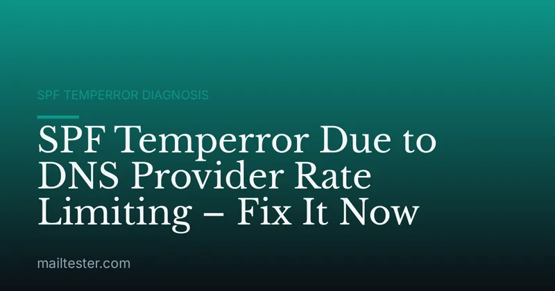 SPF Temperror Due to DNS Provider Rate Limiting – Fix It Now