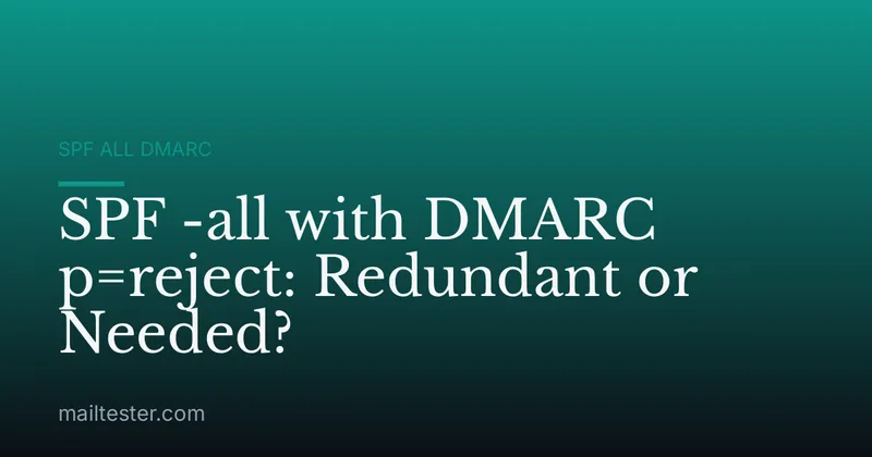 SPF -all with DMARC p=reject: Redundant or Needed?