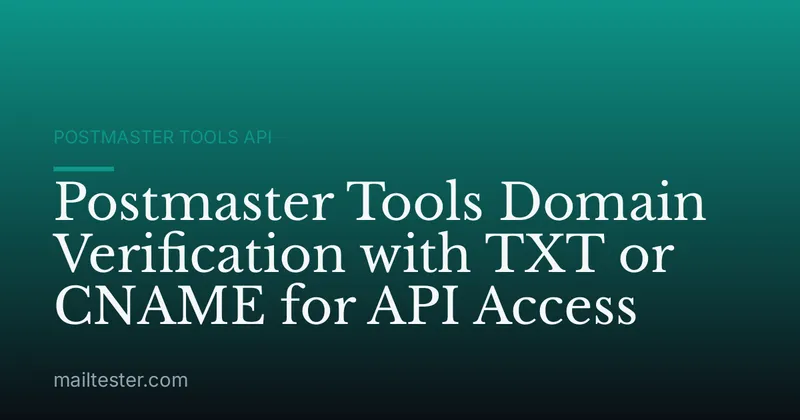 Postmaster Tools Domain Verification with TXT or CNAME for API Access