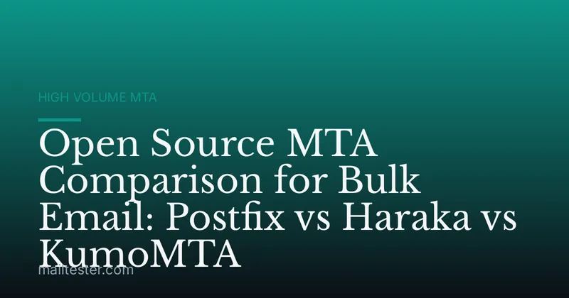 Open Source MTA Comparison for Bulk Email: Postfix vs Haraka vs KumoMTA